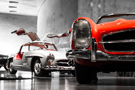photography of white and red cars thumbnail