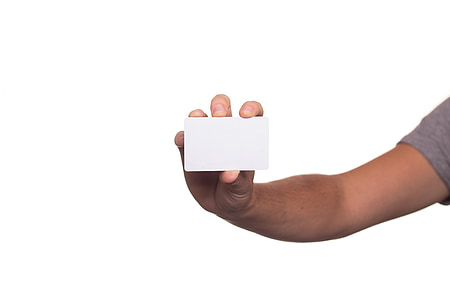 person holding white card thumbnail