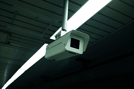 white surveillance camera on ceiling thumbnail
