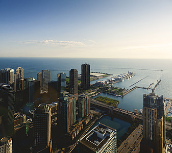 aerial view of city buildings thumbnail
