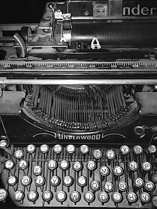 underwood typewriter inside dark room thumbnail