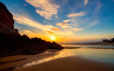 photo of seashore during golden hour thumbnail
