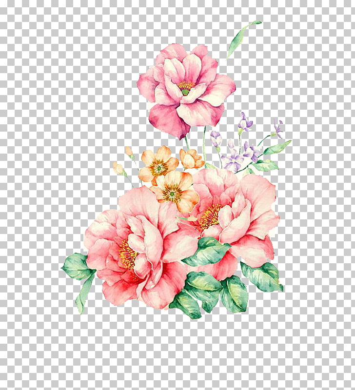 Flower Watercolor painting, Floral Watercolor, pink rose flowers painting PNG clipart