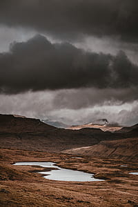 landscape photography of body of water on desert thumbnail
