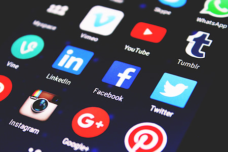 Social media apps icons on phone thumbnail