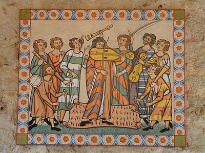 group of people playing musical instrument illustration thumbnail