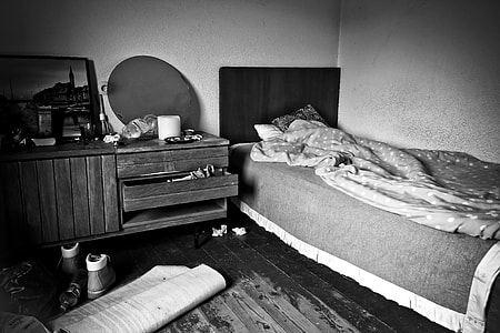 grayscale photography of messy room thumbnail