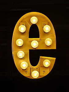 turned-on brown e marquee light thumbnail