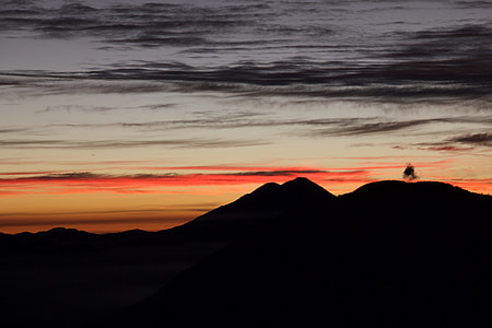 silhouette of mountain during sunset thumbnail