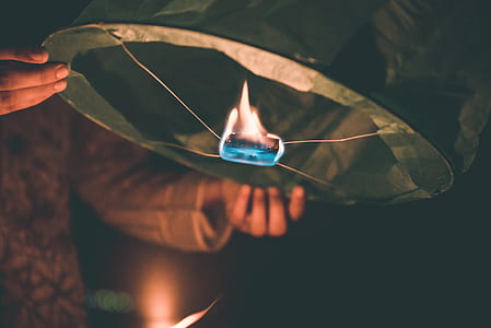 black floating lantern with light thumbnail