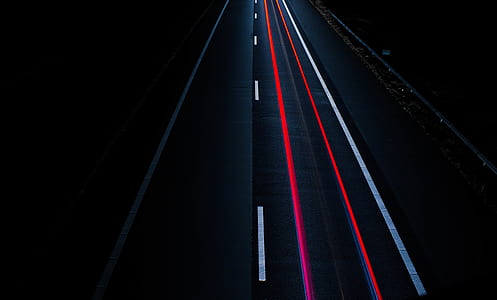 light trail, long exposure, street, road thumbnail