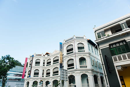 white concrete buildings under blue sky thumbnail