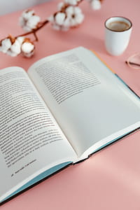 Open book on a pink background thumbnail