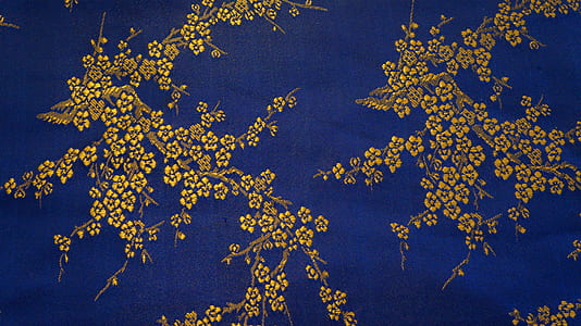 blue and brown floral textile thumbnail