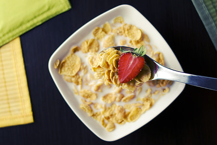 corn flakes in white ceramic bowl thumbnail