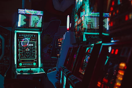teal and black Pacman arcade machine thumbnail