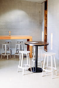 round brown pedestal table thumbnail