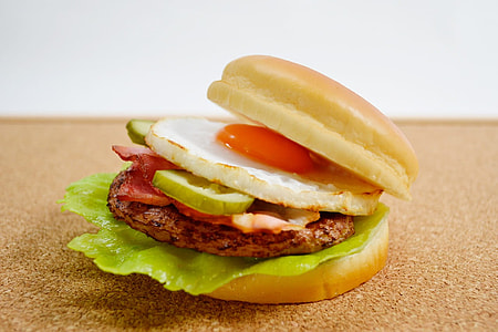 burger with meat and lettuce thumbnail