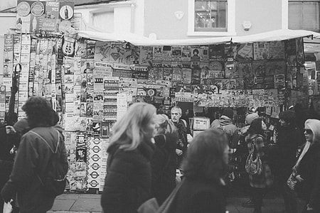 Street Vendor Sign Black White thumbnail