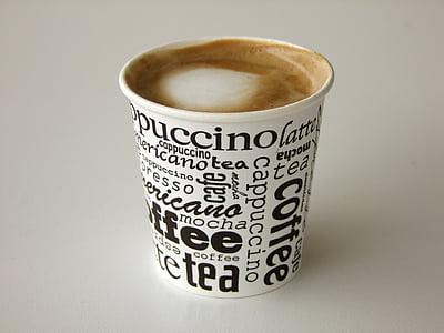 cappuccino on disposable cup thumbnail