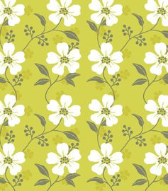 Seamless Wildflower Pattern with White Leaves