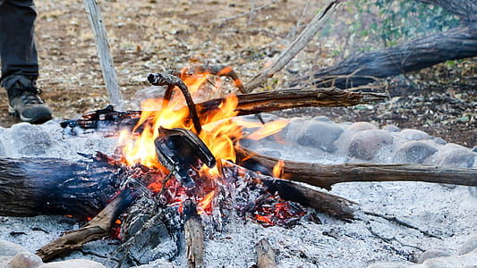 person poking bonfire thumbnail