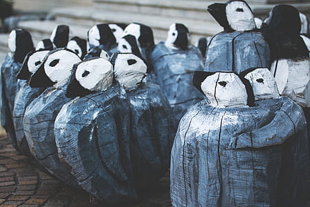 Gray and White Penguin Decoration thumbnail
