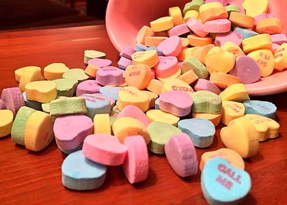 pink, green, blue, and green heart candies thumbnail