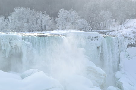 landscape photography of frosted waterfalls thumbnail