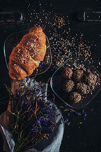 chocolate balls beside roll bread thumbnail
