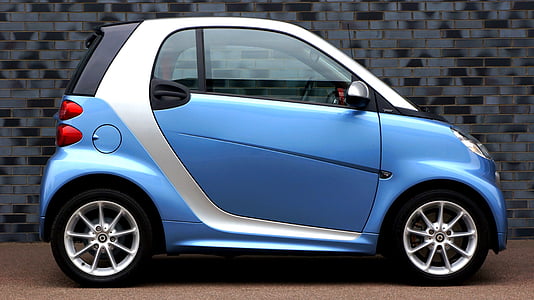blue and gray Smart ForTwo car thumbnail