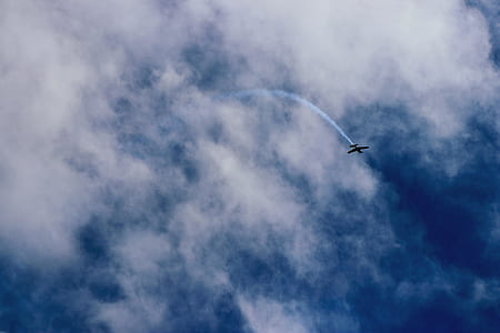 low-angle photography of biplane thumbnail