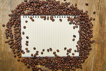 white ruled notebook between coffee beans thumbnail