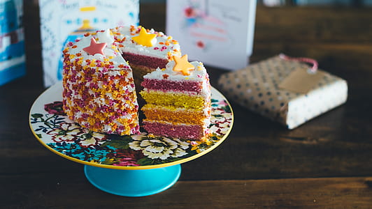 three sliced cake on cake tray thumbnail