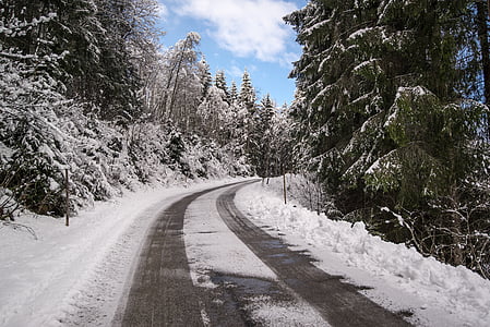 road covered by snow thumbnail