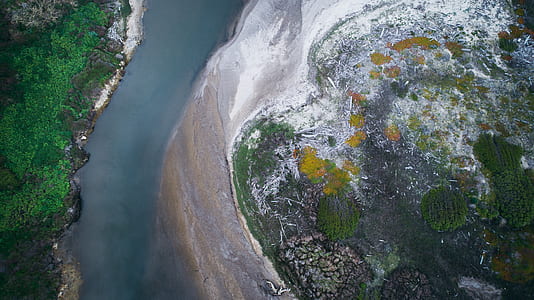 aerial view of body of water between islands thumbnail