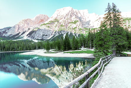 snow, landscape, mountains, nature thumbnail