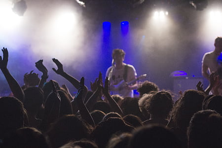 photo of band performing on stage in front of crowd thumbnail