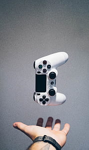 white Sony PS4 Dualshock 4 wireless controller thumbnail