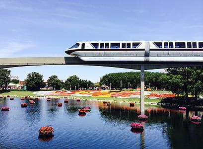 bullet train passing on bridge thumbnail