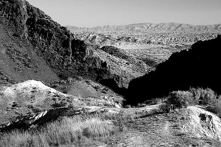 Grayscale Photo of Mountain Range thumbnail