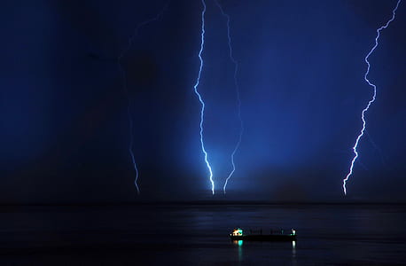 lightning thunder during night time thumbnail