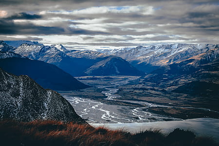 aerial photo of snow covered mountains thumbnail