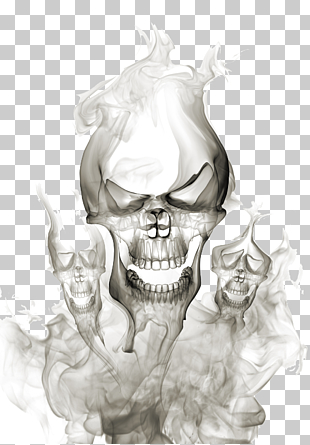 Smoke Haze Ink, Smoke polymerization skull s, white skull smoke illustration PNG clipart
