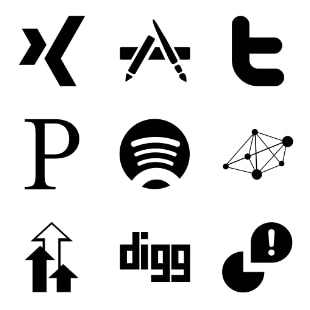 Min Social svg vector icon sets