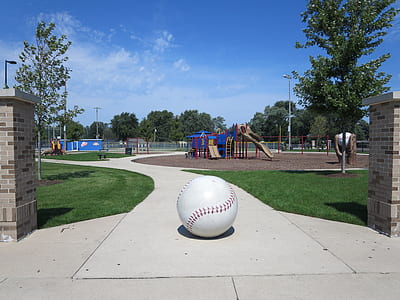 white baseball floor decoration during daytime thumbnail