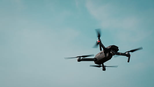 black quadcopter drone on air thumbnail