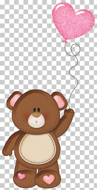 Birthday cake Wish Boyfriend Greeting card, Brown Teddy with Pink Heart Balloon , brown bear holding heart balloon illustration PNG clipart