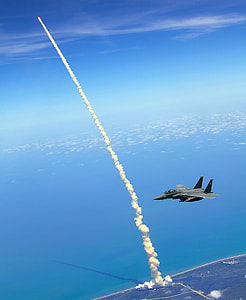 fighter plane flying over the launch site thumbnail