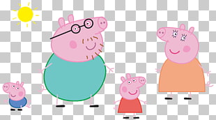 Paultons Park Domestic pig Brand Illustration, Peppa Pig Family Logo Transparent , Peppa pig, George, Mama Pig, and Papa Pig PNG clipart